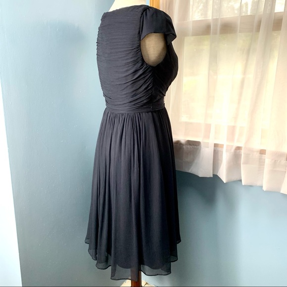 J. Crew Mirabelle Navy Silk Chiffon Dress - Picture 6 of 10